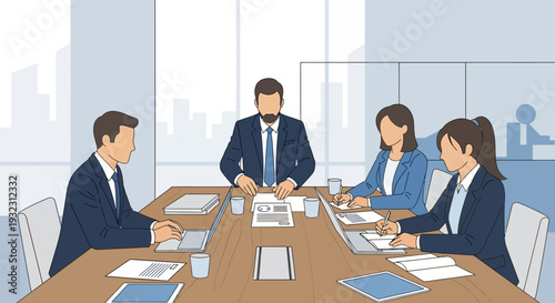 Business Professionals in Meeting Room Discussion.