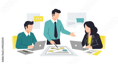 Business Team Meeting with Colleagues Discussing.