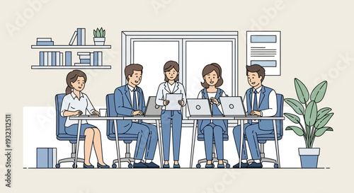 Business Team Meeting Illustration.