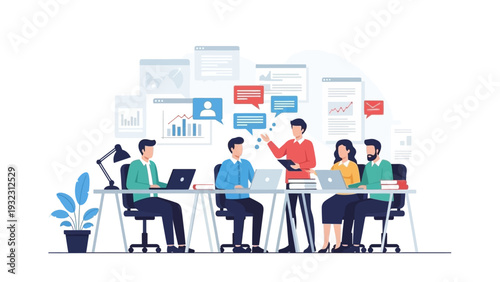 Team Collaboration Meeting Office Workspace.