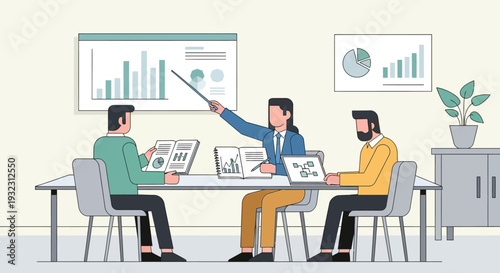 Business Meeting with Charts.