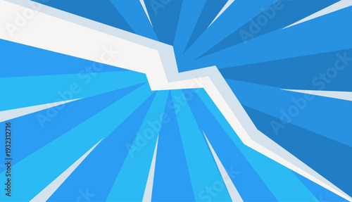 Dynamic blue and white abstract crack or lightning bolt design.