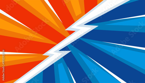 Dynamic Versus Battle Background with Lightning Bolt.