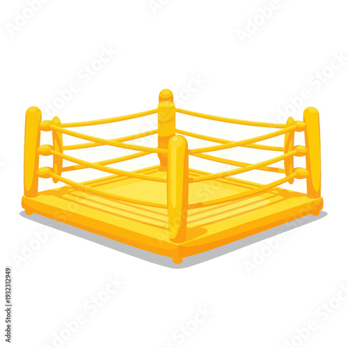 Golden Boxing Ring Arena, Championship Combat Sport Stage