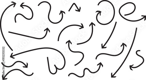 Abstract vector illustration of black and white paint splashes with floral swirls and leaf shapes forming a decorative nature ornament pattern