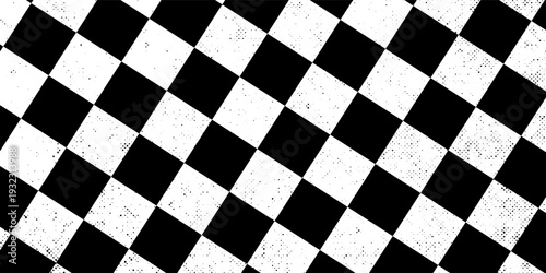 Chessboard or checker board seamless pattern in black and white. Checkered board for chess or checkers game. Strategy game concept. vector
