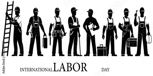 Labor day vector illustration featuring workers and laborers