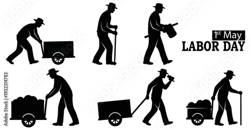 Labor day vector illustrations of workers on may 1st celebrating international workers day