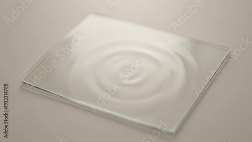 Clear glass coaster with subtle swirl pattern, a simple and elegant accessory for table protection