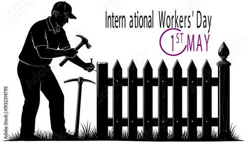 Labor day vector illustration celebrating international workers' day on may 1st