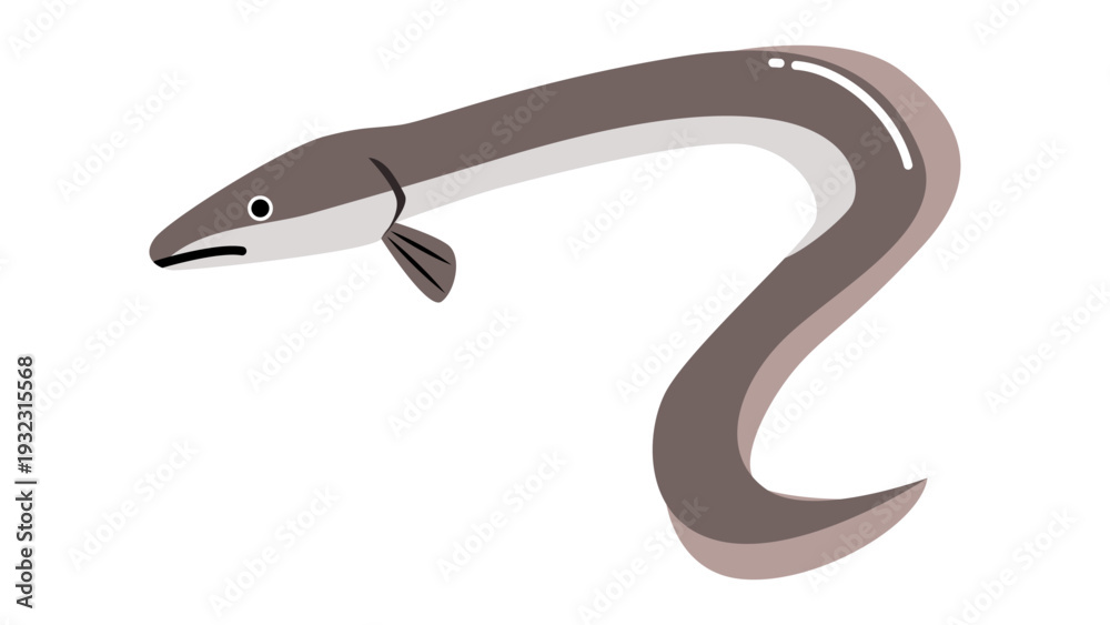 Fototapeta premium シンプルでかわいい鰻（ウナギ）のイラスト 食べ物・魚のベクター素材
