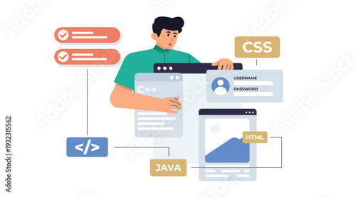 Software Developer Analyzing Data Visualization, Performance Charts, and Interactive Dashboard Interface for Application Monitoring and Optimization