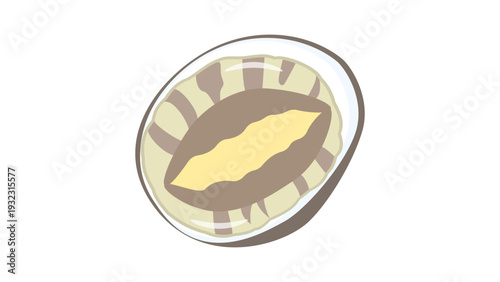シンプルなアワビのイラスト　食べ物・貝のベクター素材