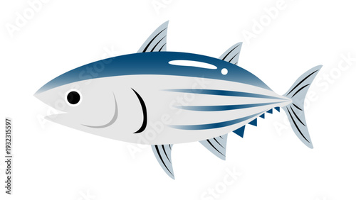 シンプルでかわいい鰹（カツオ）のイラスト　食べ物・魚のベクター素材