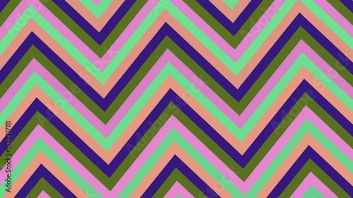 Dynamic Neon Line Animation on Vibrant Colorful Chevron Pattern Background
