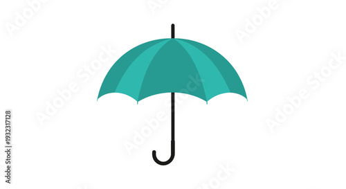 Teal Umbrella Isolated on White Background