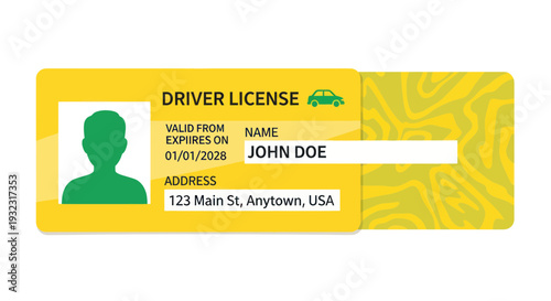 Driver License ID Card Mockup - Official Identification Document