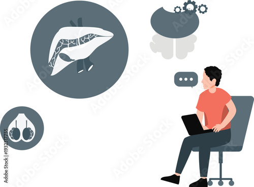 The boy is working human liver.