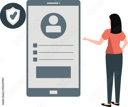 The girl is talking about mobile profile protection.