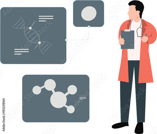 The doctor is analysis human DNA