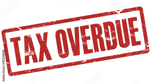 Vector Red Distressed Tax Overdue Bold Alert Stamp