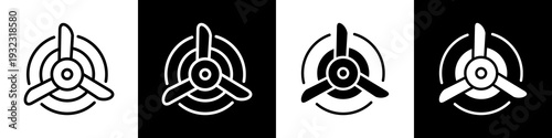 Blades black and white icon design concept