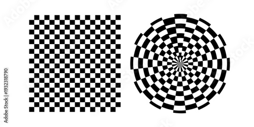 Chessboard or checker board seamless pattern in black and white. Checkered board for chess or checkers game. modern illustation