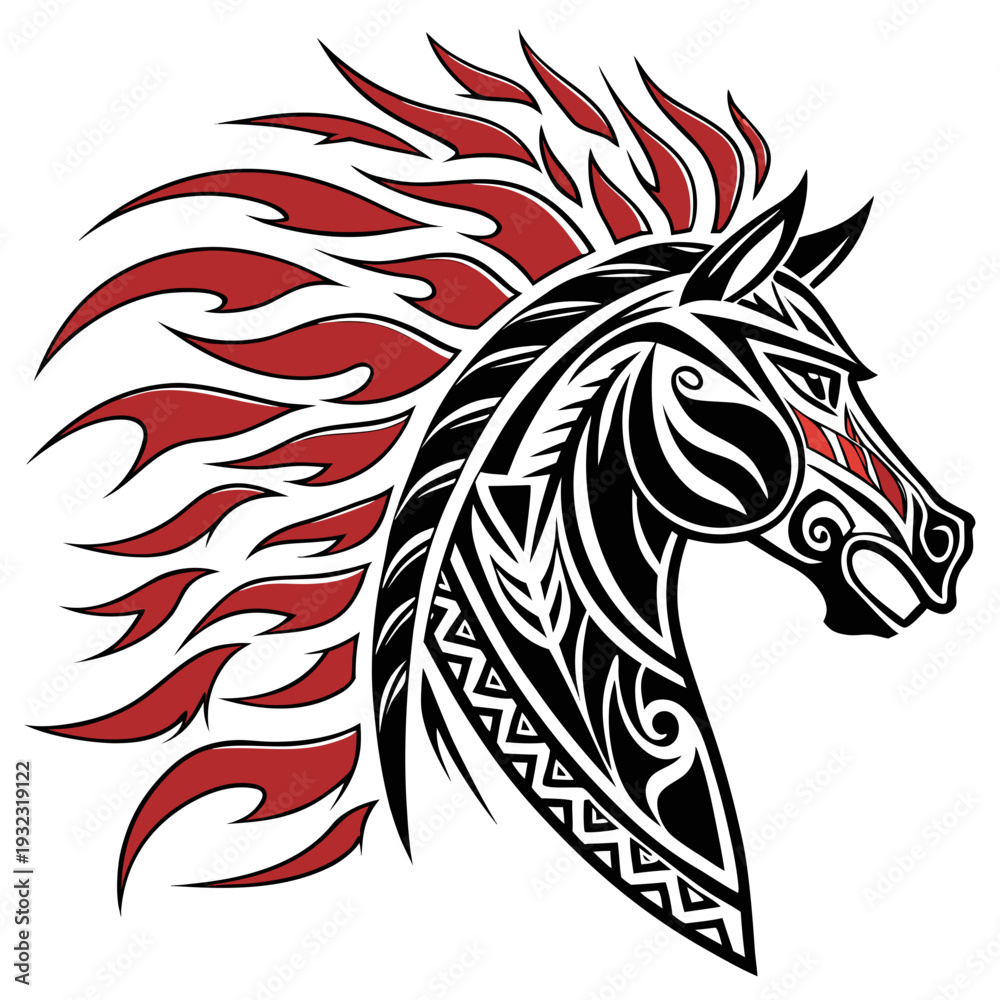 Fototapeta premium Fierce Flame Mane Horse 1