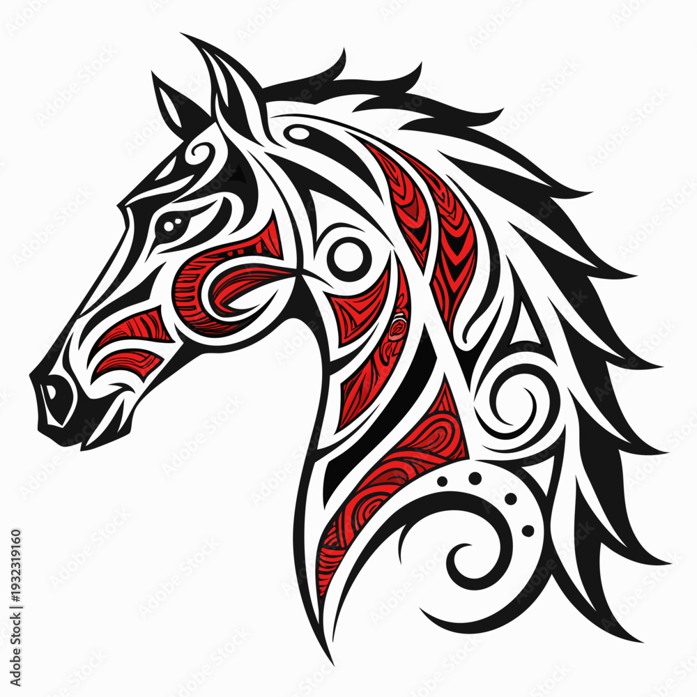 Obraz premium Modern Tattoo Style Horse