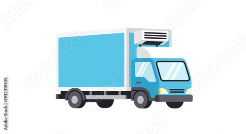 Delivery Truck Vector Illustration, Flat Design, for Transportation and Logistics