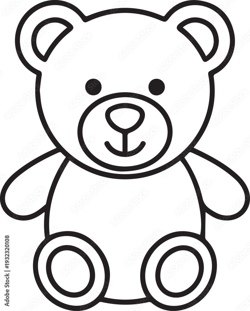 Obraz premium black outline of a teddy bear icon