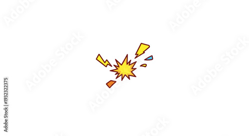 Explosion Vector Illustration, Cartoon Style Graphic for Energy, Impact, and Special Effects