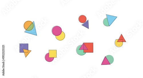 Abstract geometric shapes illustration on white background