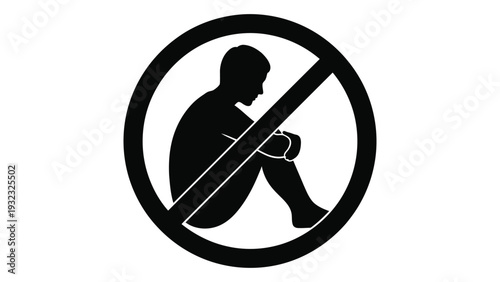 No sitting on the floor allowed isolated on white background, Vector