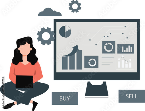 The offices worker studying the infographic.