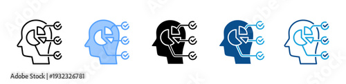 Psychometrics icon multiple style and collection