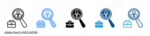Job Search icon multiple style and collection