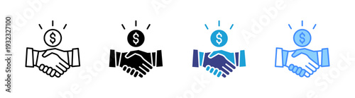 Commitment  icon set multiple style collection