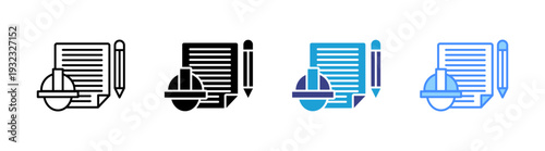 Contractor icon set multiple style collection