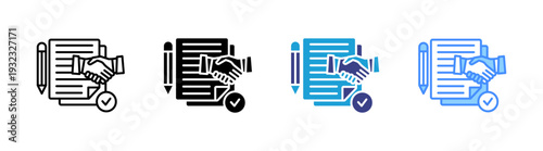 Agreement icon set multiple style collection