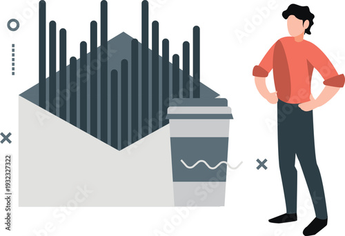 The boy is analyze mail graph