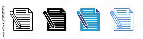 Contract icon set multiple style collection