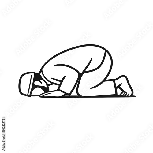 vector illustration of a namaz, islamic cultural and religious 