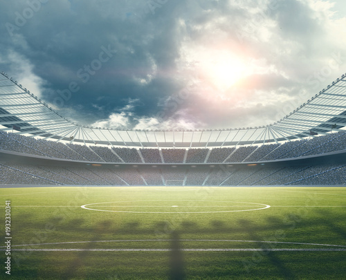 Football stadium. An imaginary stadium is modelled and rendered.	

