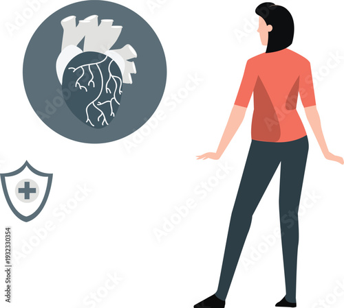 The girl is looking human heart