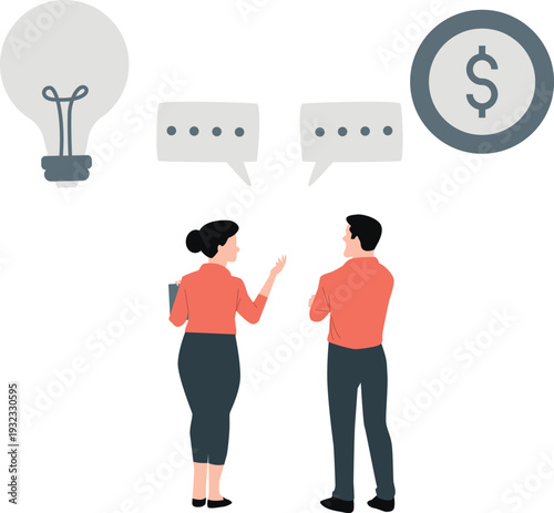 A boy and a girl are discussing a new plan to raise money