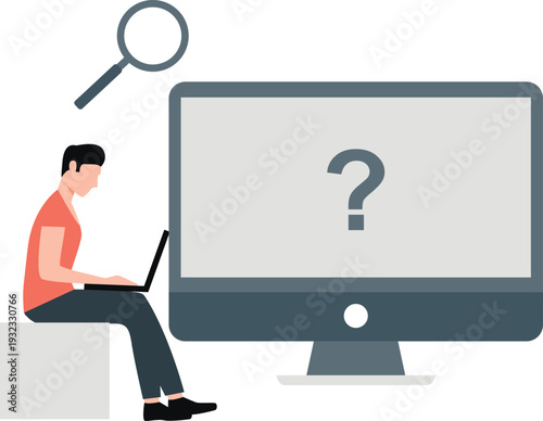 The boy is searching job