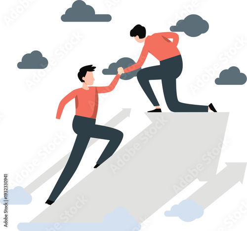 The boy is helping his friend to succeed in business