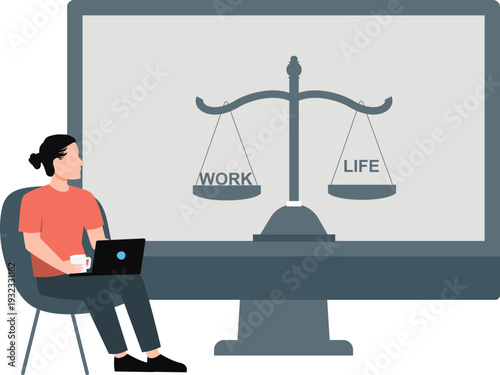 The girl is looking for a work-life balance