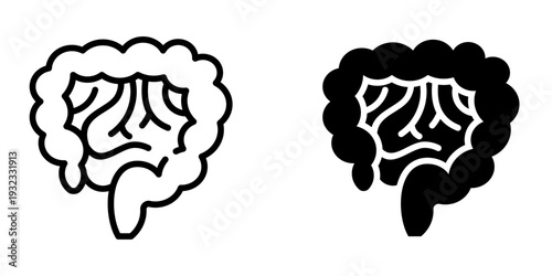 Intestine icon, element icon for design branding, print, and digital media